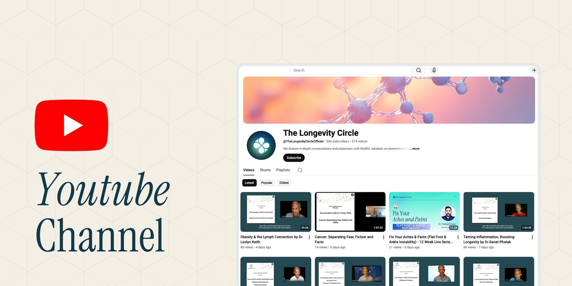 The Longevity Circle on YouTube — podcast grid